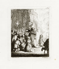 Francesco Novelli after Rembrandt, Simeon's Hymn of Praise – 1860 etching print