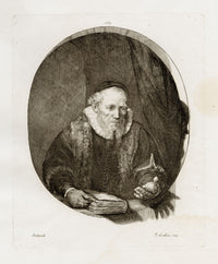 Francesco Novelli after Rembrandt, Jan Cornelis Sylvius – 1860 etching print