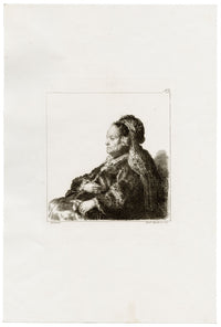 Francesco Novelli after Rembrandt, The Artist's Mother – 1860 etching print