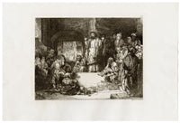 F. Novelli según Rembrandt, Cristo predicando (La pequeña tumba) – Grabado de 1860