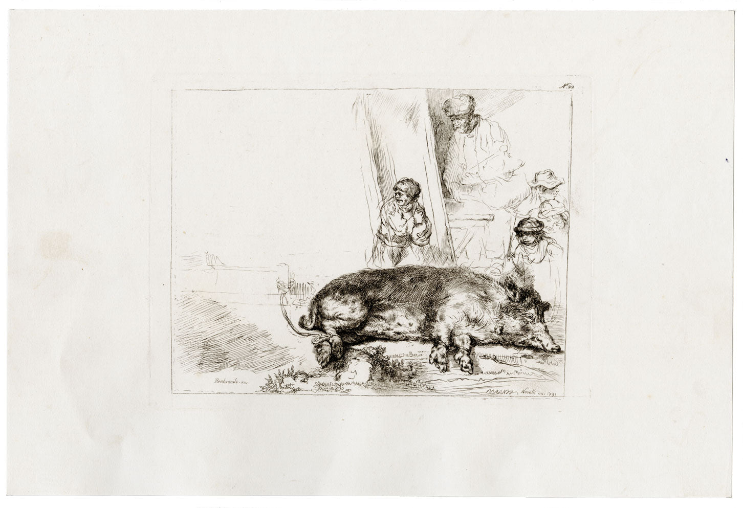 Francesco Novelli after Rembrandt, The Hog – 1860