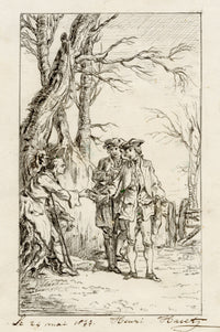 Henri Havet, Illustration from Tom Jones after Gravelot – 1877 pen & ink drawing