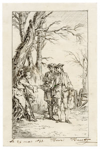 Henri Havet, Illustration from Tom Jones after Gravelot – 1877 pen & ink drawing