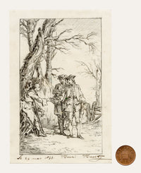 Henri Havet, Illustration from Tom Jones after Gravelot – 1877 pen & ink drawing