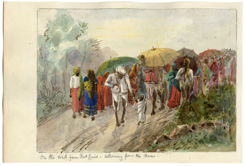 Whylock Pendavis, Ghoon at Yamsé Muslim Festival, Mauritius – 1880s watercolour painting