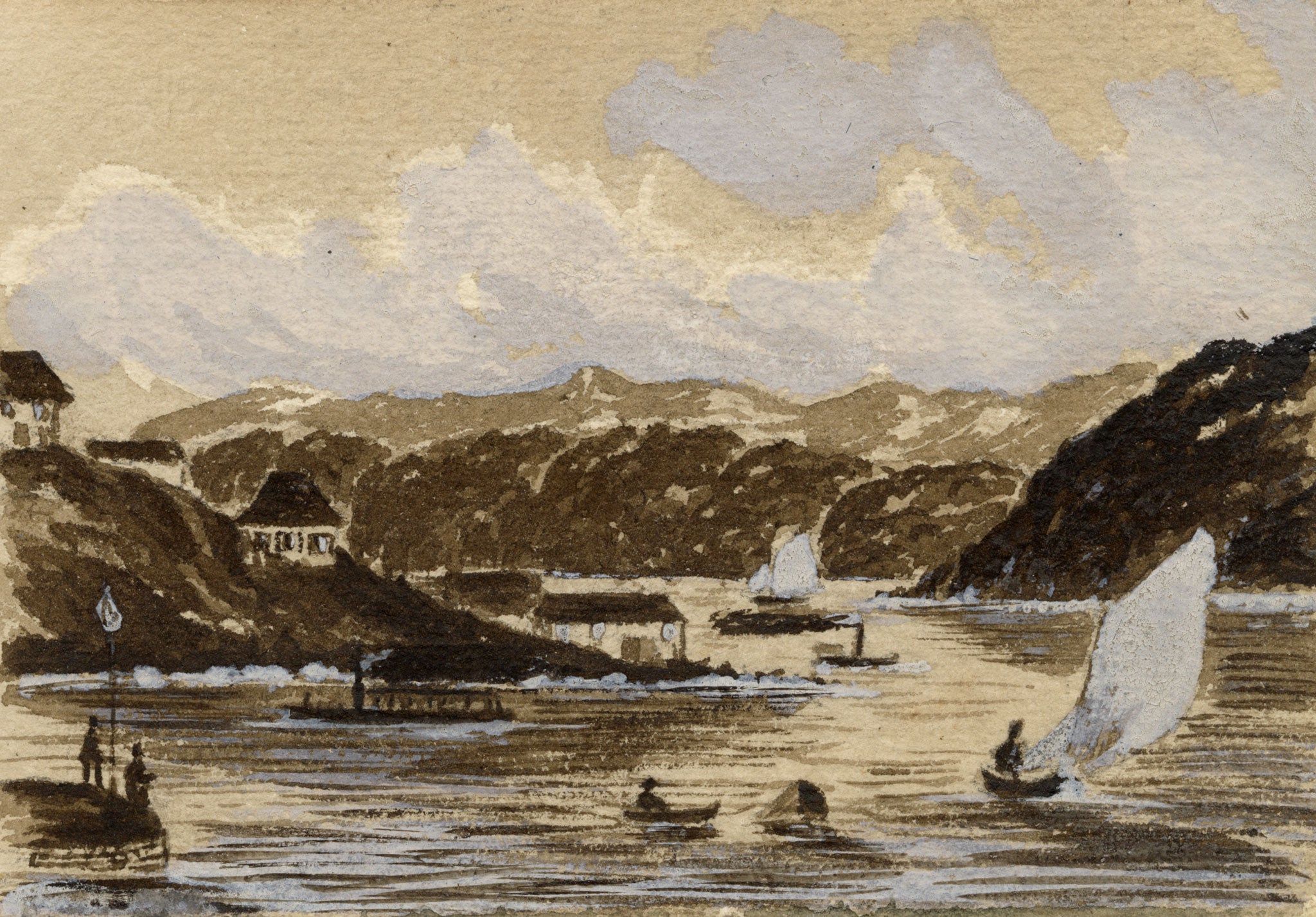 Cmdr Alfred M. Causton RN, Darling Point, Sydney, Australia – 1873 watercolour