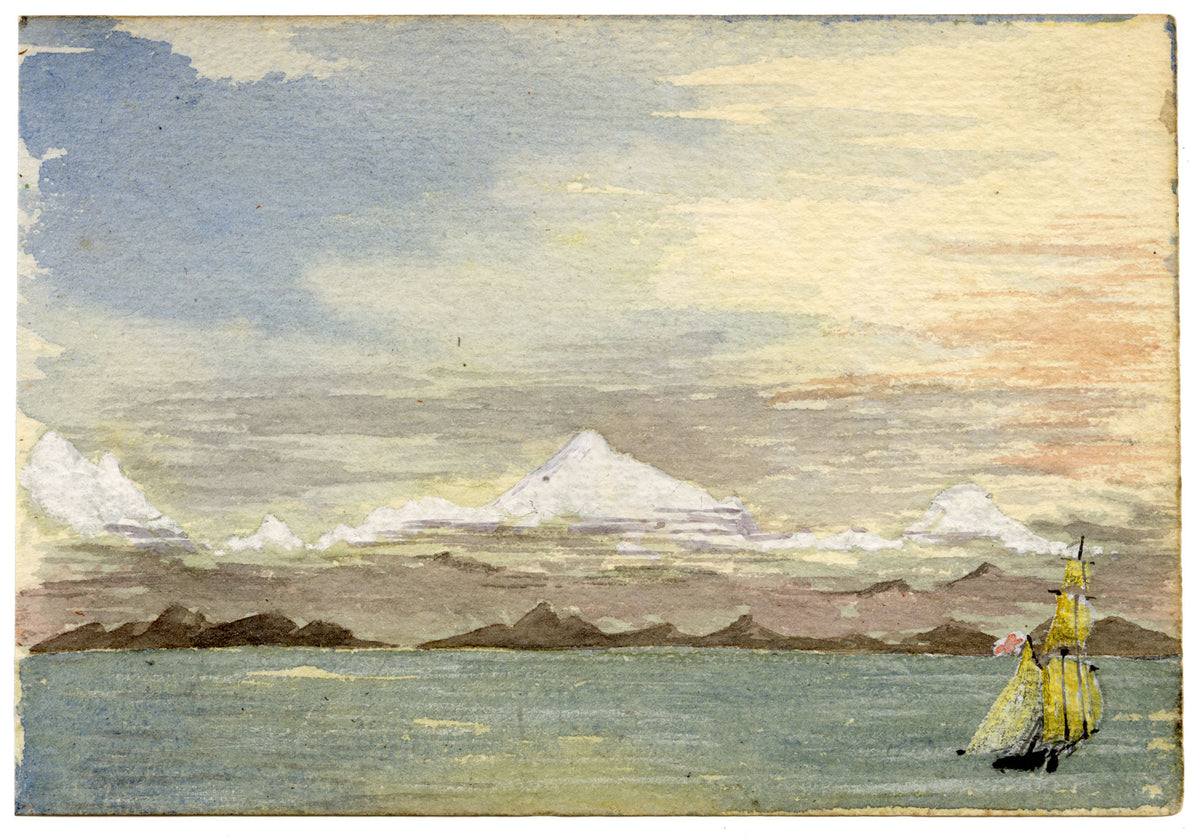 Cmdr Alfred M. Causton RN, Remutaka Range, New Zealand–1873 watercolour painting
