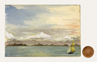 Cmdr Alfred M. Causton RN, Remutaka Range, New Zealand–1873 watercolour painting