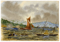 Cmdr Alfred M. Causton RN, Thames Estuary at Sheerness, Kent – 1874 watercolour