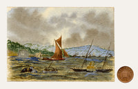 Cmdr Alfred M. Causton RN, Thames Estuary at Sheerness, Kent – 1874 watercolour