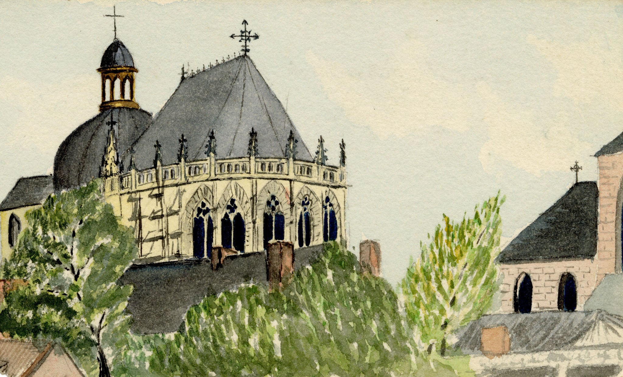 Cmdr Alfred Causton RN, Aix-la-Chapelle (Aachen), Rhine, Germany – 1872 painting
