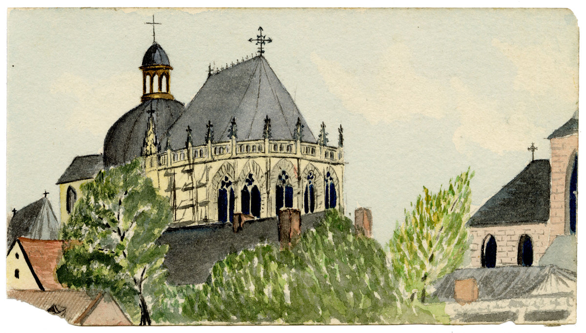 Cmdr Alfred Causton RN, Aix-la-Chapelle (Aachen), Rhine, Germany – 1872 painting