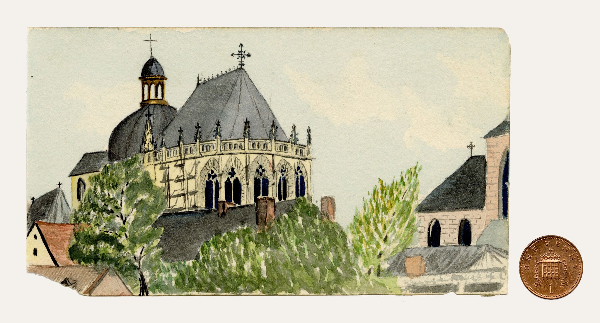 Cmdr Alfred Causton RN, Aix-la-Chapelle (Aachen), Rhine, Germany – 1872 painting