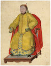 Canton School, Qianlong Emperor in Yellow Imperial Robes – 18th-century gouache painting