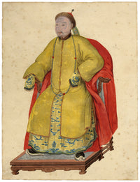 Canton School, Qianlong Emperor in Yellow Imperial Robes – 18th-century gouache painting