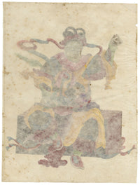 Canton School, Taoist Deity with Dragon – 18th-century gouache painting