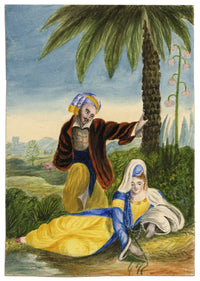 Voltaire's Astarte & Zadig – Original c.1831 watercolour painting