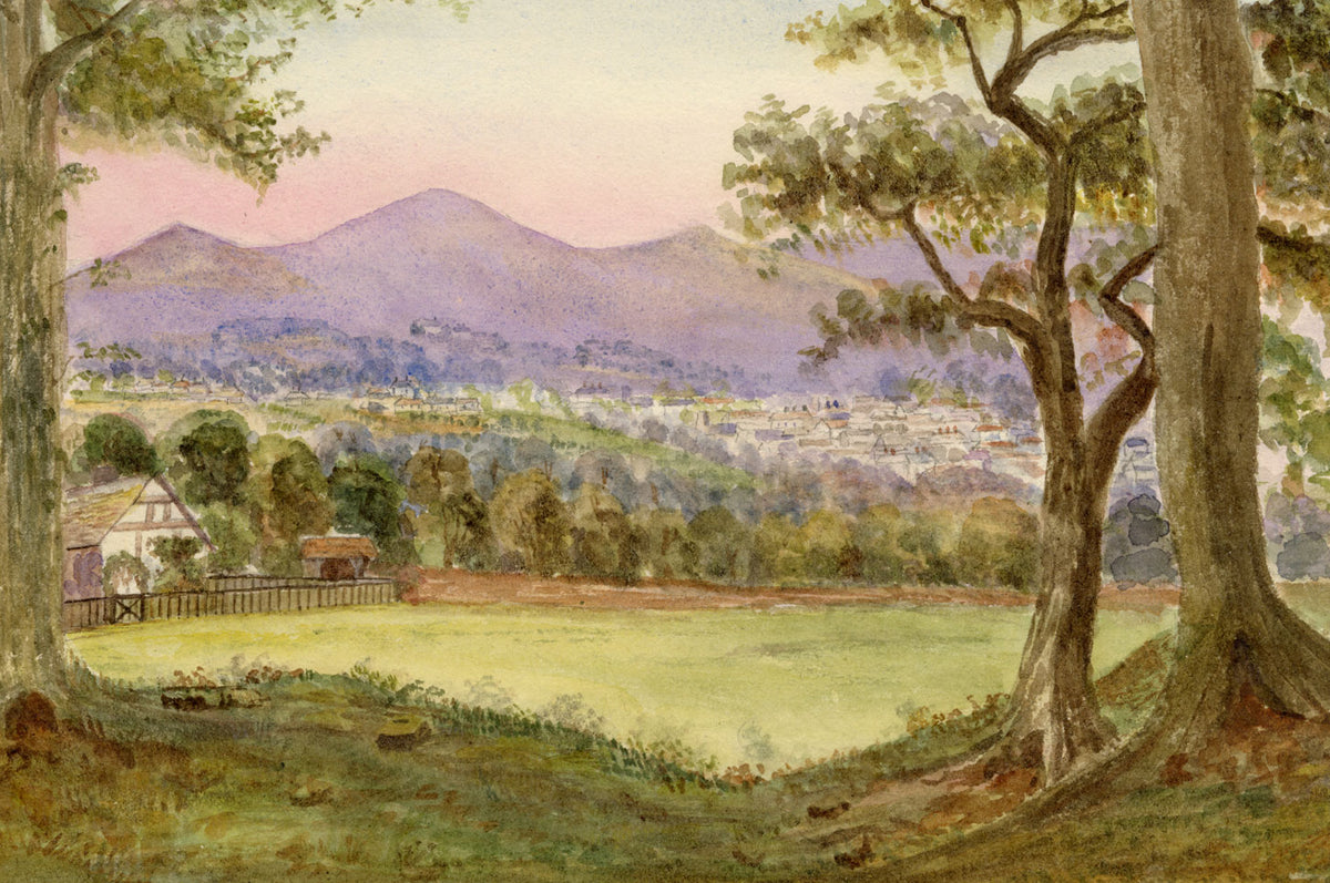 Keswick Sketching Club, Great Malvern from the Old Hills – 1871 watercolour painting
