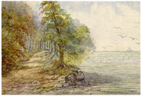 Keswick Sketching Club, Wood that Slopes down to the Sea 'Ancient Mariner' – 1870s watercolour painting
