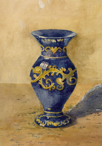 Keswick Sketching Club, Venetian Blue Murano Glass Study – 1880 watercolour painting