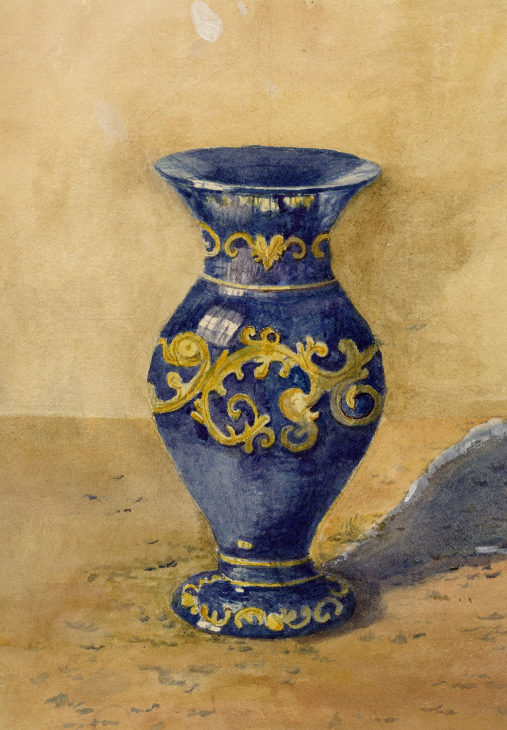 Keswick Sketching Club, Venetian Blue Murano Glass Study – 1880 watercolour painting