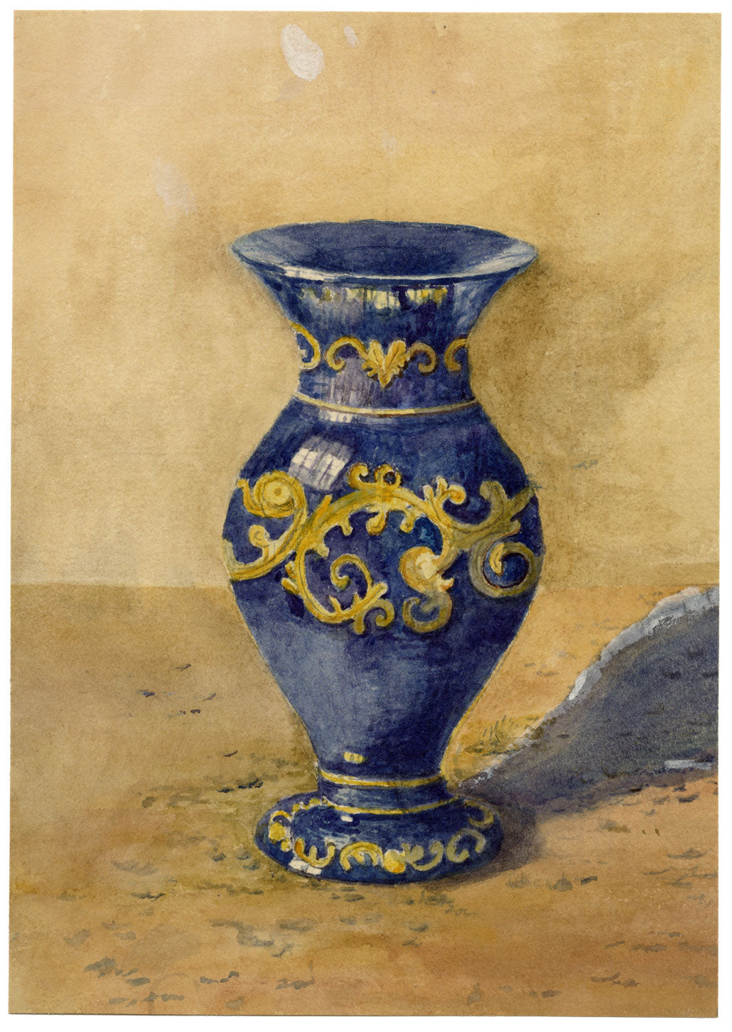 Keswick Sketching Club, Venetian Blue Murano Glass Study – 1880 watercolour painting