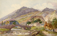 Keswick Sketching Club, Grange in Borrowdale, Lake District, Possibly after Ruskin – 1872 watercolour painting