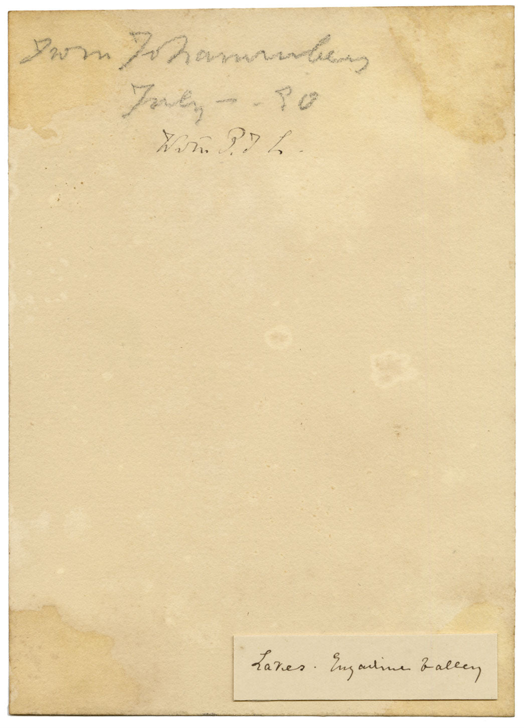 Constance Maria Stopford née Hammersley, Lakes, Engadine Valley, Switzerland – 1880 watercolour painting