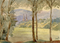 Constance Maria Stopford née Hammersley, Kirche St Johannes near Bad Homburg, Germany – 1880s watercolour painting