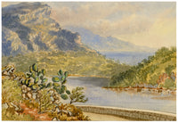 Constance Maria Stopford née Hammersley, Villa Franca Bay, Villefranche, French Riviera – 1895 watercolour painting