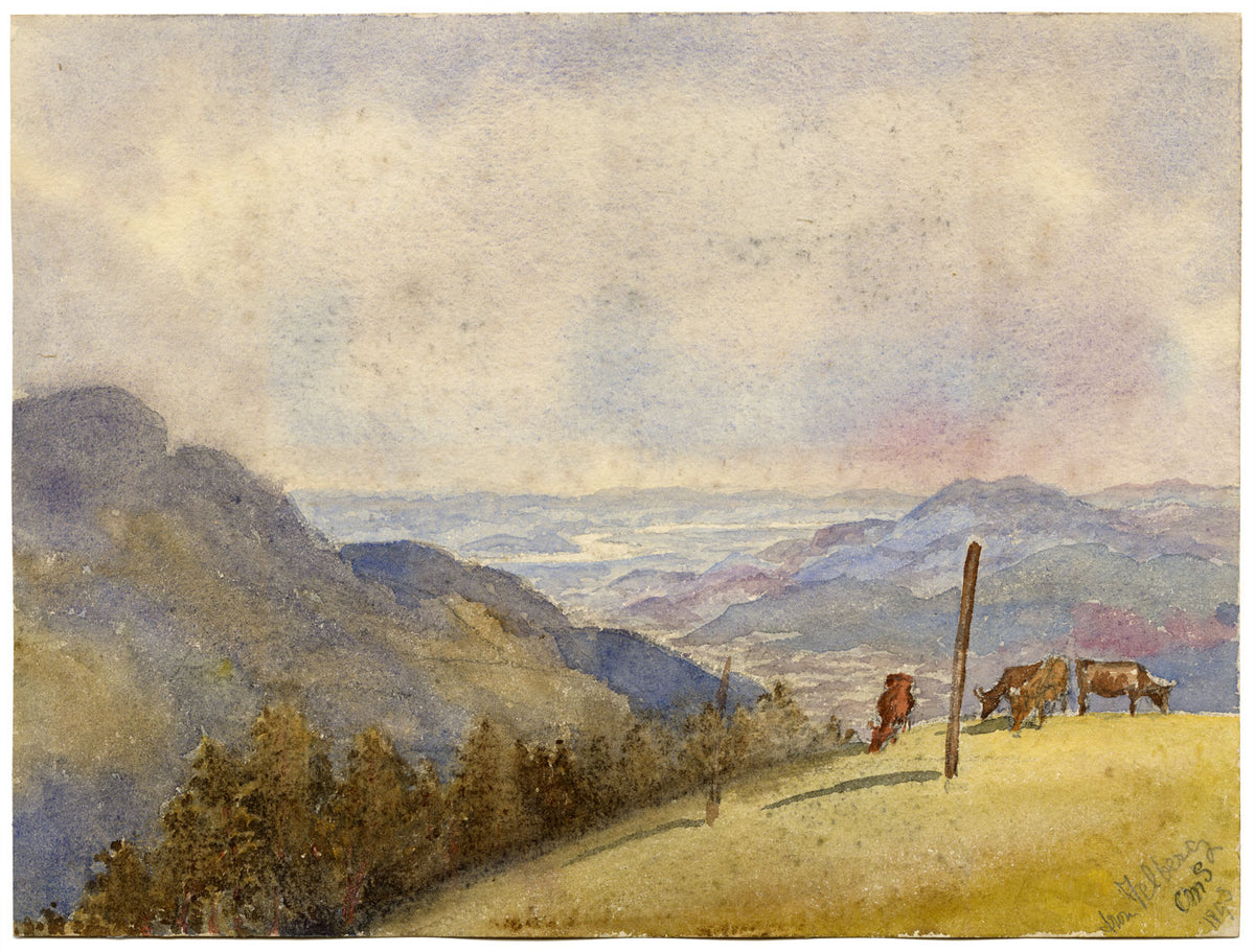 Constance Maria Stopford née Hammersley, From Feldberg, Taunus Mountains, Germany – 1893 watercolour painting