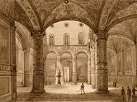 Friedrich Wilhelm Moritz, Courtyard of Palazzo Vecchio, Florence – c.1829 watercolour painting
