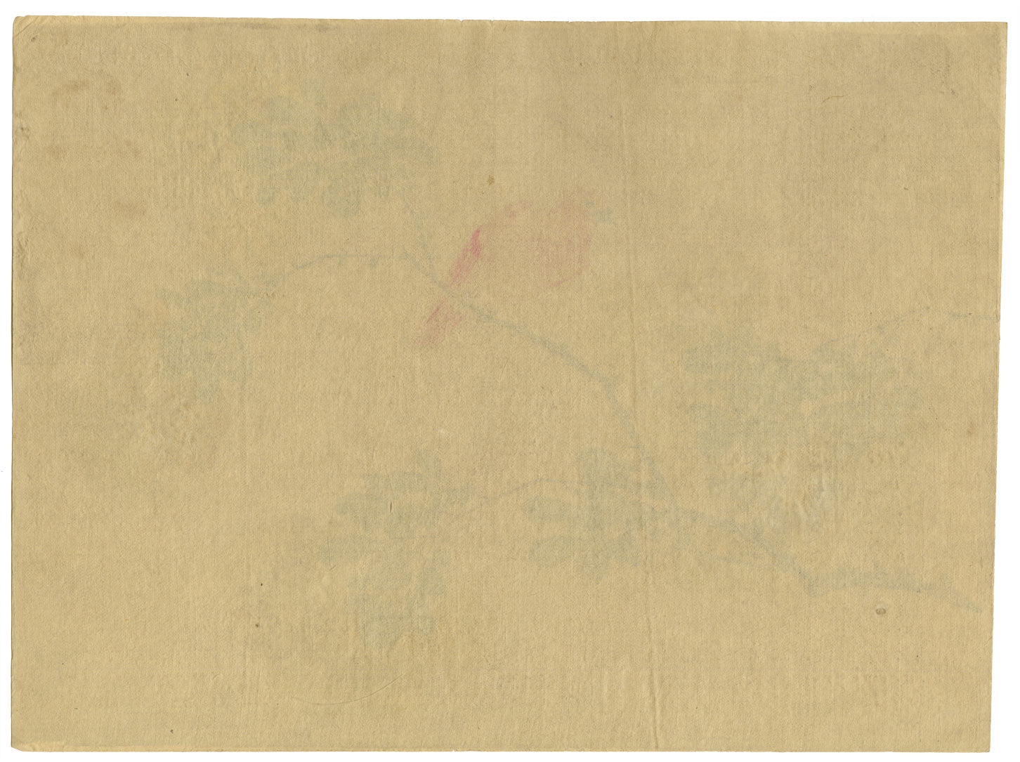 Japanese School, Blue Blossom Branch with Red Bird – c.1847 ink & colour on silk