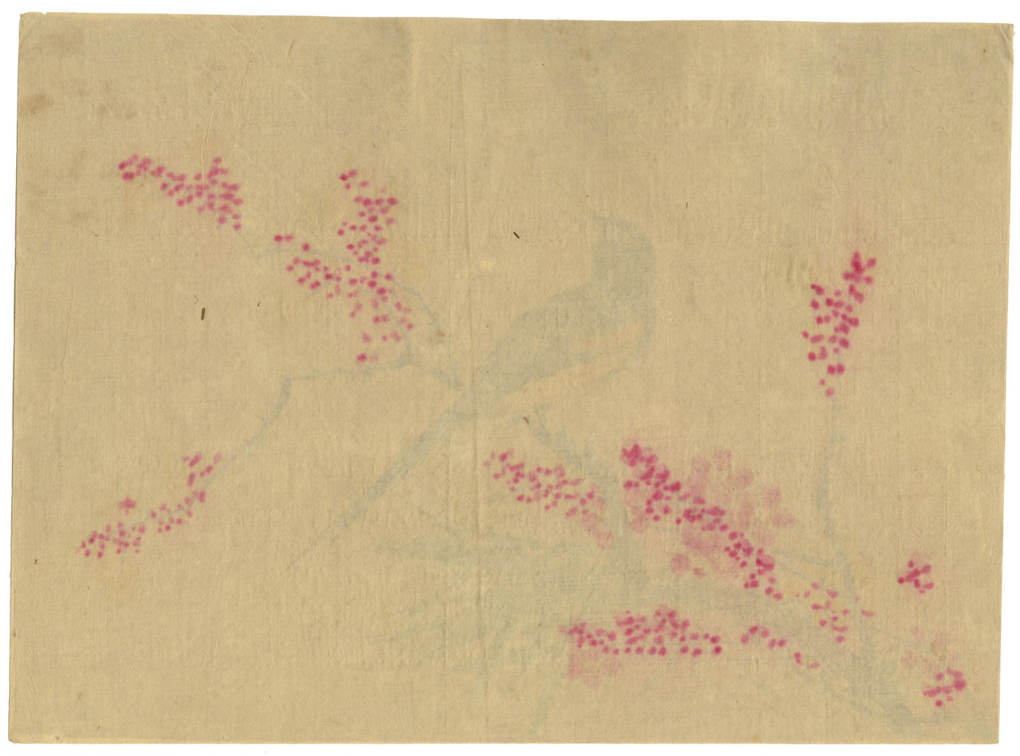 Japanese School, Magpie Bird on Plum Blossom Branch – c.1847 ink & colour on silk