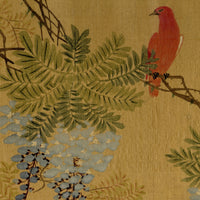 Japanese School, Wisteria Flower with Red Bird – c.1847 ink & colour on silk