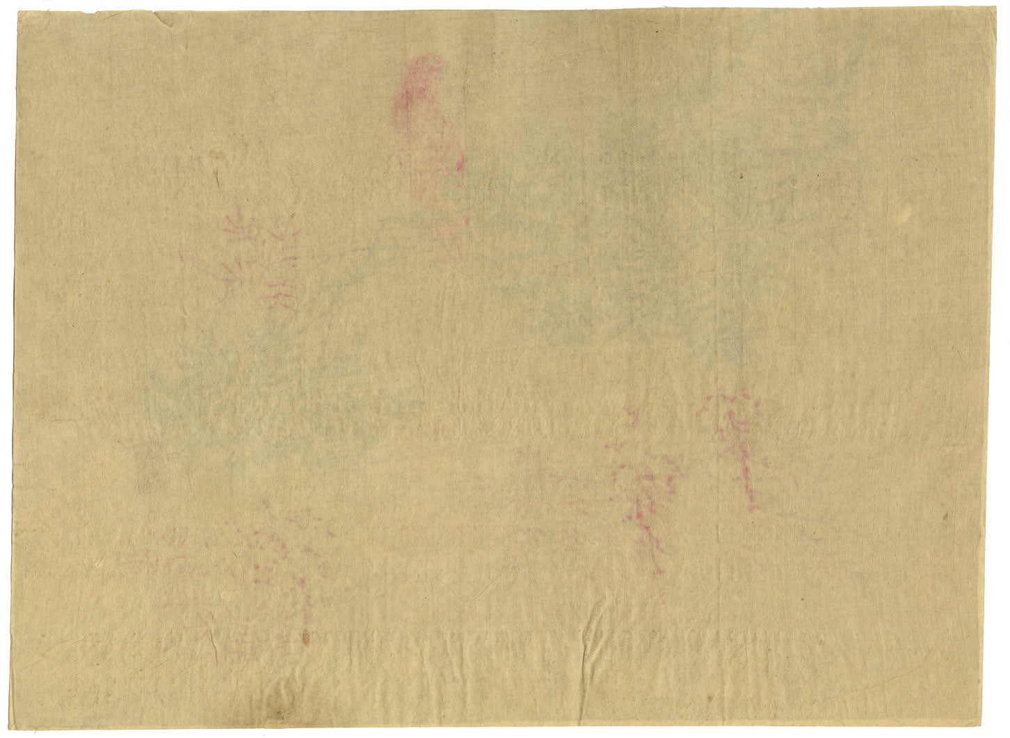 Japanese School, Wisteria Flower with Red Bird – c.1847 ink & colour on silk