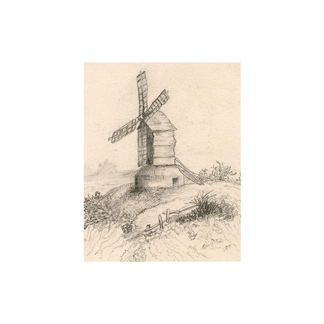 C.H., Windmill in Miniature – Late 19th-century graphite drawing