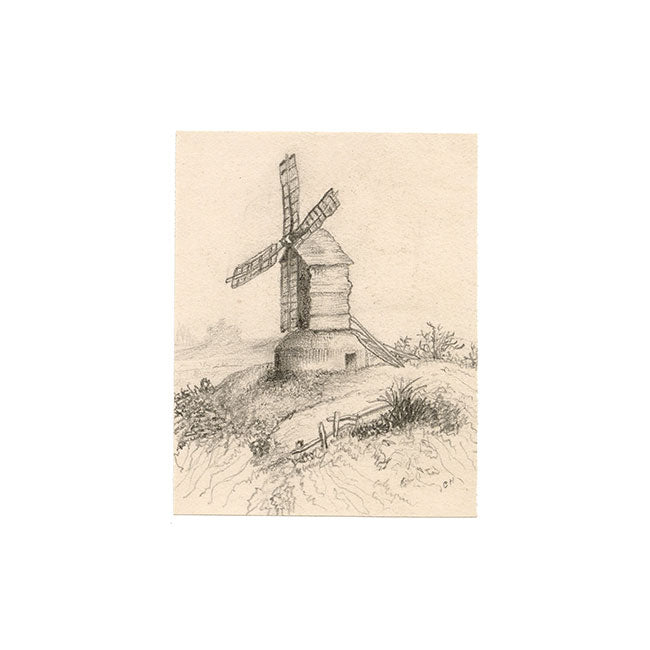 C.H., Windmill in Miniature – Late 19th-century graphite drawing