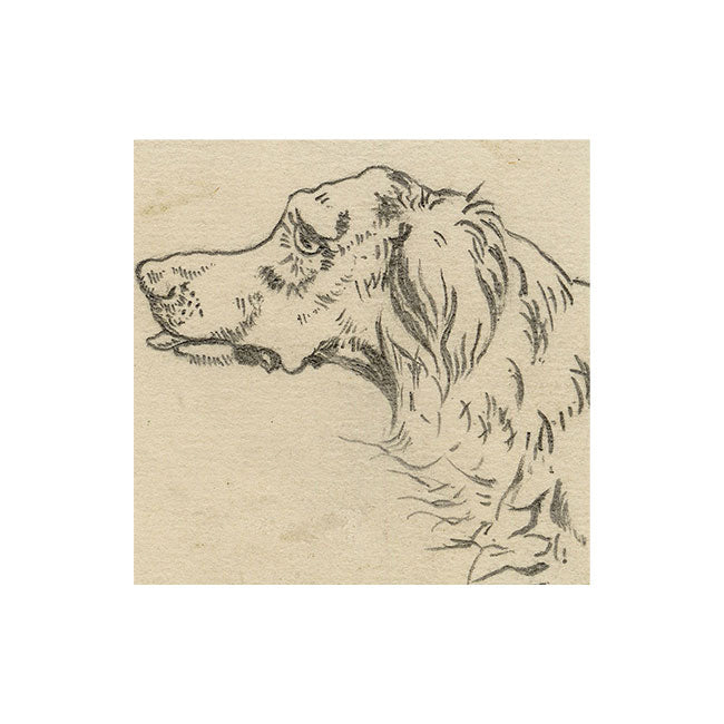 Style of Sir Edwin Landseer RA, Irish Setter Dog Head in Miniature – Late 19th-century graphite drawing