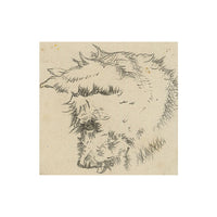 Style of Sir Edwin Landseer RA, Dog Head in Miniature – Late 19th-century graphite drawing