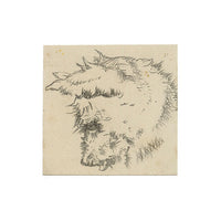 Style of Sir Edwin Landseer RA, Dog Head in Miniature – Late 19th-century graphite drawing