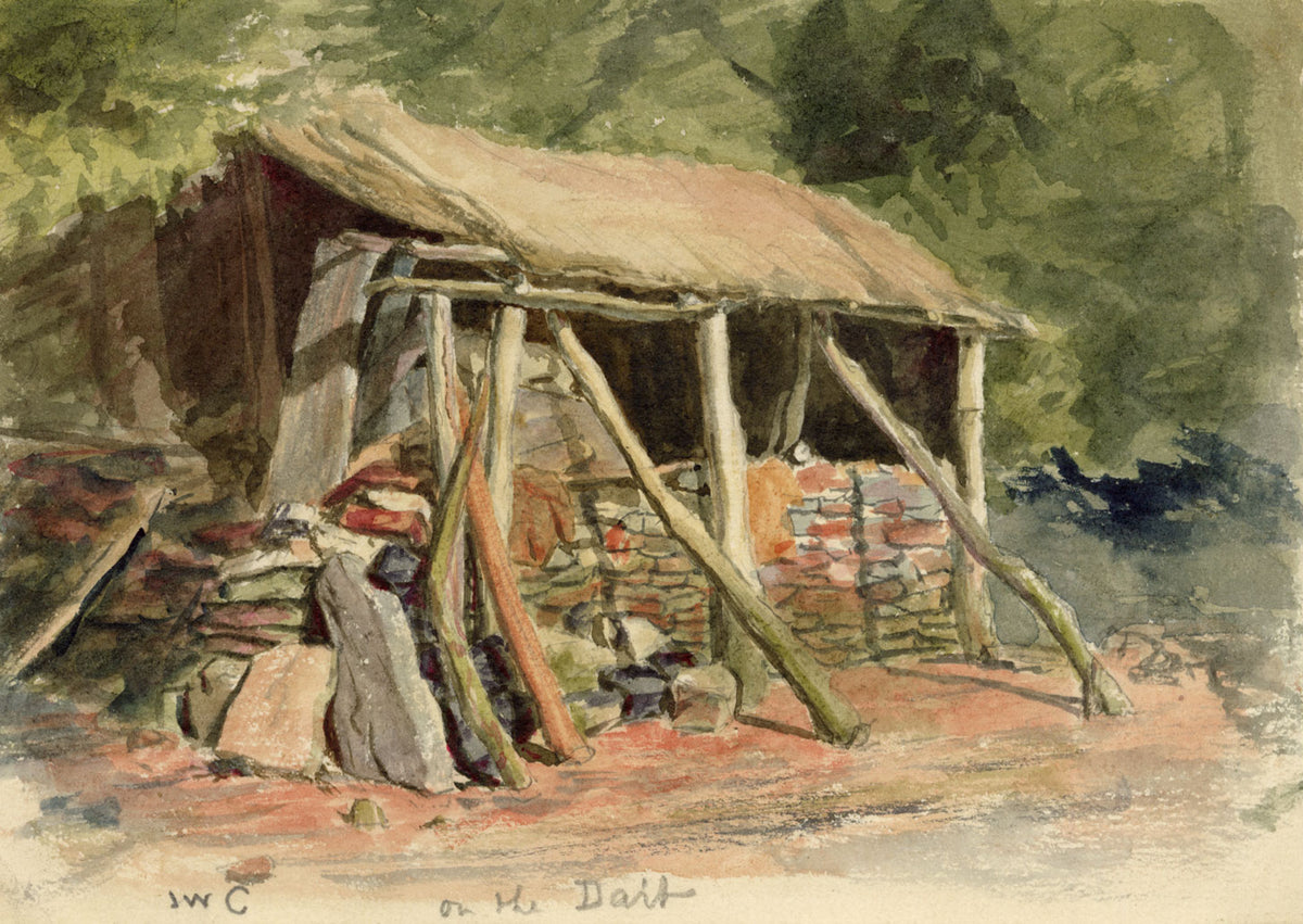 J.W.C., On the River Dart, Devon – Late 19th-century watercolour painting