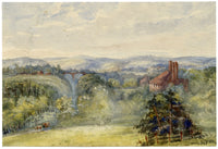 Anon., Extensive View with High Bridge – c.1870s watercolour painting