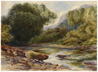 Anon., River Landscape After David Hall McKewan – c.1870s watercolour painting