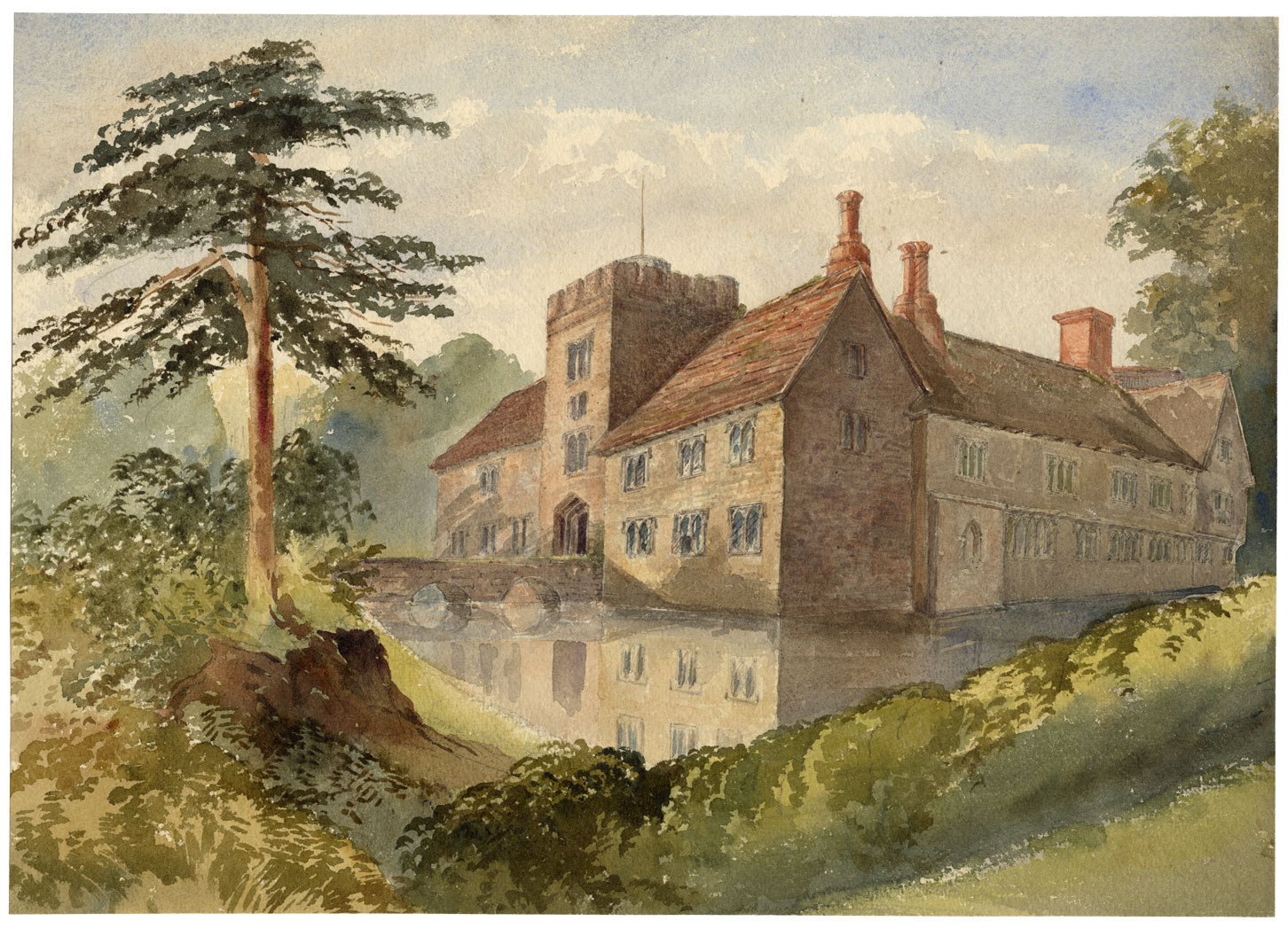 Anon., Ightham Mote, Kent – c.1870s watercolour painting