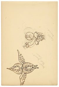 Mary Elizabeth Crawhall, Ruins at Solunto (Soluntum) Gymnasium, near Palermo, Sicily, Italy – 1884 pen & ink drawing