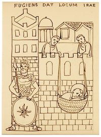 Mary Elizabeth Crawhall, Byzantine Mosaic, Palatine Chapel (Cappella Palatina) Palermo, Sicily, Italy – 1884 pen & ink drawing