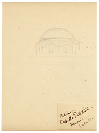 Mary Elizabeth Crawhall, Byzantine Mosaic, Palatine Chapel (Cappella Palatina) Palermo, Sicily, Italy – 1884 pen & ink drawing