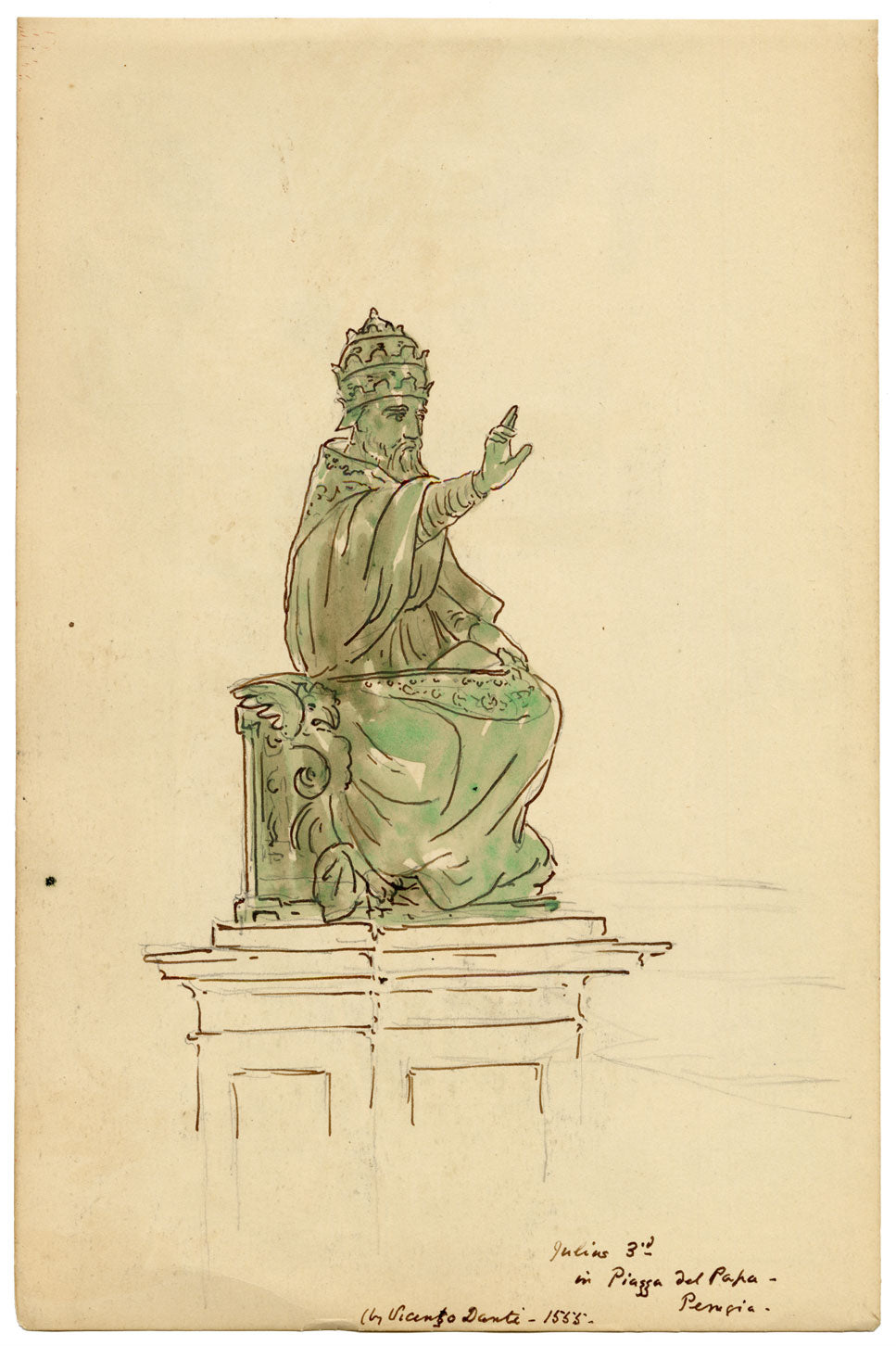 Mary Elizabeth Crawhall, Perugino's House, 18 Via Deliziosa, Perugia, Italy – 1889 watercolour painting