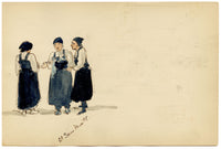 Mary Elizabeth Crawhall, Dream of Saint Joseph Sculptures, Sacro Monte di Varallo, Piedmont, Italy – 1893 watercolour painting